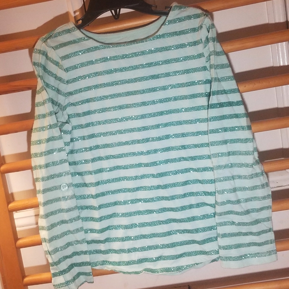 Crazy 8 Aqua Turquoise Sparkle LS Top 7/8 Girl